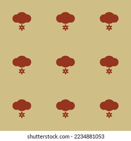 El mosaico repitiendo sin inconvenientes un patrón de icono plano y nevado de color burlywood y número quemado. Diseño de portada.