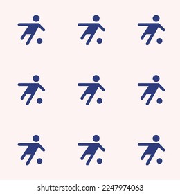 Tapa de fútbol que se repite sin inconvenientes, patrón de icono plano de lino y color azul de san patrick. Diseño para envolver papel.