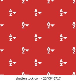 Seamless repeating tiling sort alphabetical descending flat icon pattern of persian red and white smoke color. Background for quotes.