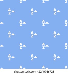 Seamless repeating tiling sort alphabetical ascending flat icon pattern of ceil and white color. Background for news report.