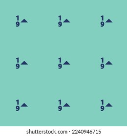 Seamless repeating tiling sort numeric ascending flat icon pattern of pearl aqua and st. patrick's blue color. Design for birthday party banner.