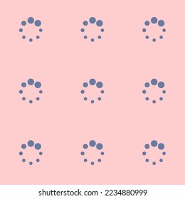 Seamless repeating tiling spinner flat icon pattern of misty rose and slate gray color. Background for presentation.