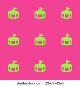 Seamless repeating tiling stadium  flat icon pattern of rose bonbon and green-yellow color. Background for wedding invitation.