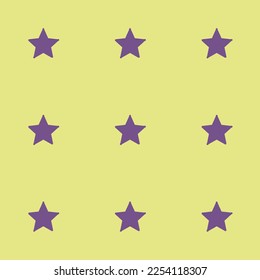 Seamless repeating tiling star flat icon pattern of medium spring bud and dark lavender color. Design for birthday party banner.