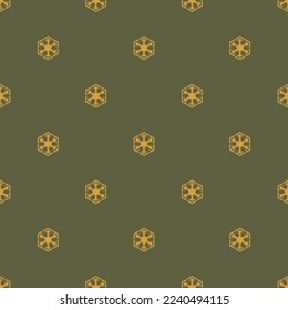 Seamless repeating tiling starwars sith flat icon pattern of umber and satin sheen gold color. Design for quiz.