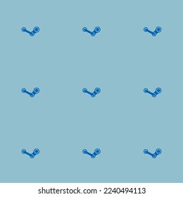 Seamless repeating tiling steam flat icon pattern of pale cerulean and sapphire blue color. Design for document cover.