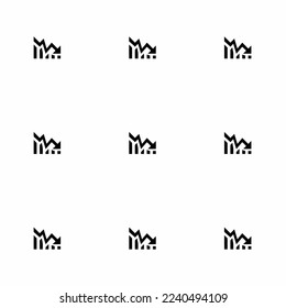 Seamless repeating tiling stock down flat icon pattern of white and black color. Background for website.