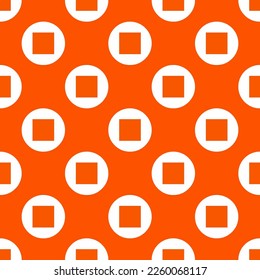 Seamless repeating tiling stop alt flat icon pattern of tangelo and white color. Design for document cover.