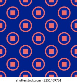 Seamless repeating tiling stop flat icon pattern of imperial blue and light carmine pink color. Backgorund for tablet.