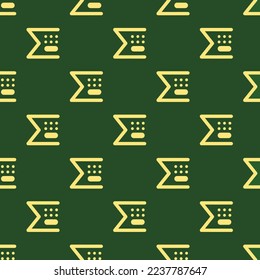 Seamless repeating tiling subtotals flat icon pattern of hunter green and mellow yellow color. Background for news report.