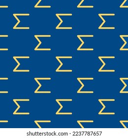 Nahtlose Wiederholung der Fliesensumme flaches Symbol Muster von usafa blau und Stil de Korn gelbe Farbe. Design für Namensschilder.