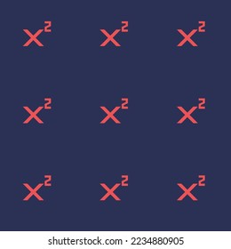 Seamless repeating tiling superscript flat icon pattern of charcoal and red-orange color. Background for office.