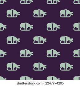 Seamless repeating tiling sushi  flat icon pattern of onyx and ash grey color. Background for wedding invitation.