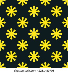 Seamless repeating tiling svg flat icon pattern of dark jungle green and aureolin color. Design for postcard.