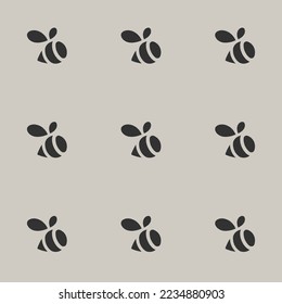 Seamless repeating tiling swarm flat icon pattern of bone and jet color. Background for letter.