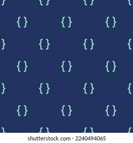 Seamless repeating tiling symbol braces flat icon pattern of st. patrick's blue and pearl aqua color. Design for wrapping paper.