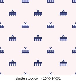 Seamless repeating tiling table delete flat icon pattern of linen and st. patrick's blue color. Background for website.