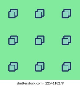 Seamless repeating tiling tabs outline flat icon pattern of pearl aqua and st. patrick's blue color. Background for website.