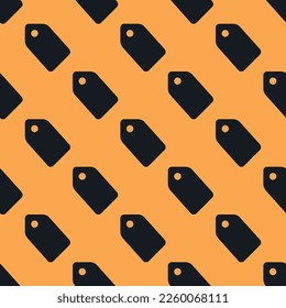 Seamless repeating tiling tag flat icon pattern of sandy brown and dark jungle green color. Design for postcard.