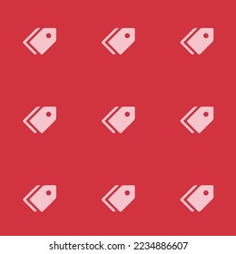 Seamless repeating tiling tags flat icon pattern of persian red and bubble gum color. Backround for motivational quites.