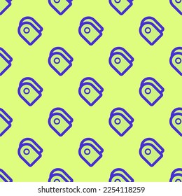 Seamless repeating tiling tags flat icon pattern of medium spring bud and iris color. Design for wrapping paper.