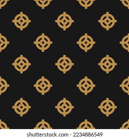 Seamless repeating tiling target flat icon pattern of licorice and peru color. Background for letter.