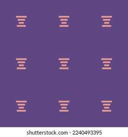 Seamless repeating tiling text align center flat icon pattern of dark lavender and ruddy pink color. Design for pizza box.