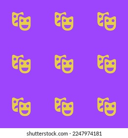 Teatro de baldosas sin foco repitiendo patrón de icono plano de lavanda índigo y color de tormenta de arena. Fondo de la tarjeta de visita.