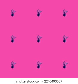 Nahtlose sich wiederholende Kipp-Thermometer Fahrenheit flaches Symbol Muster von Rose Bonbon und Oxford blauen Farbe. Hintergrund für Motivationsquiten.