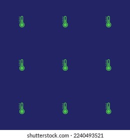 Seamless repeating tiling thermometer flat icon pattern of st. patrick's blue and paris green color. Background for story.