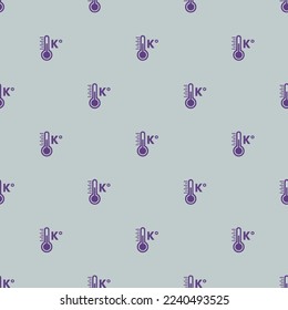 Seamless repeating tiling thermometer kelvin flat icon pattern of light gray and dark slate blue color. Ornament for invitation card.