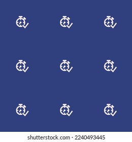 Seamless repeating tiling timer check flat icon pattern of st. patrick's blue and linen color. Background for flyer.