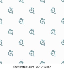 Seamless repeating tiling timer  flat icon pattern of white smoke and cadet grey color. Design for document cover.