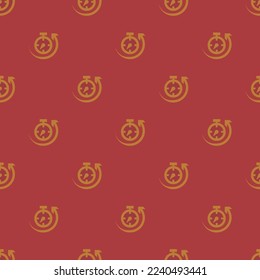 Seamless repeating tiling timer forward flat icon pattern of smokey topaz and copper color. Background for advertisment.