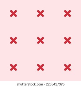 Seamless repeating tiling times flat icon pattern of bubble gum and persian red color. Background for advertisment.