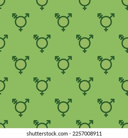 Seamless repeating tiling transgender alt flat icon pattern of dollar bill and hunter green color. Background for online meeting.