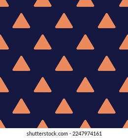 Seamless repeating tiling triangle  flat icon pattern of oxford blue and pale copper color. Background for kitchen.