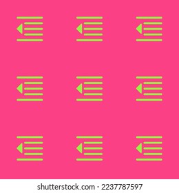 El azulejo repitiendo sin inconvenientes dessangra el patrón de icono plano de color rosa bonbon y verde-amarillo. Antecedentes de la carta.