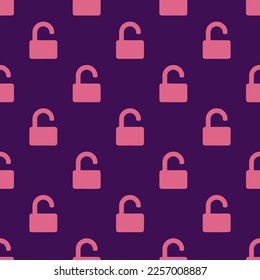 Seamless repeating tiling unlock alt flat icon pattern of persian indigo and blush color. Background for notebook.