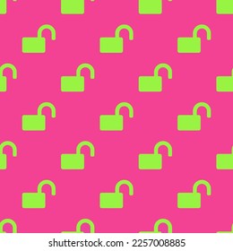 Seamless repeating tiling unlock flat icon pattern of rose bonbon and green-yellow color. Design for brochure cover.