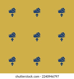 Seamless repeating tiling upload flat icon pattern of indian yellow and st. patrick's blue color. Design for album cover.