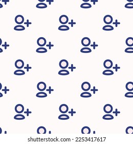 Seamless repeating tiling user add outline flat icon pattern of linen and st. patrick's blue color. Background for flyer.
