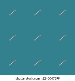 Seamless repeating tiling vector line flat icon pattern of teal blue and light salmon pink color. Background for website.