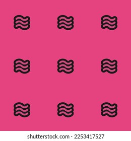 Las ondas de baldosas repitiendo sin inconvenientes delinean un patrón de icono plano de color rosa fucsia y verde de la jungla oscura. Diseño para caja de pizza.