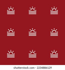 Seamless repeating tiling weather flat icon pattern of ruby red and isabelline color. Background for slides.