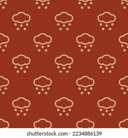 Seamless repeating tiling weather flat icon pattern of burnt umber and burlywood color. Design for name tag.