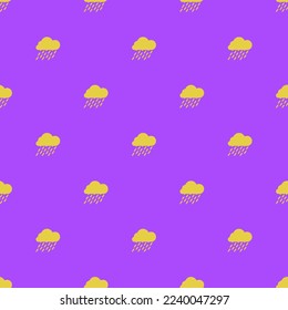 El clima de las baldosas que se repiten sin inconvenientes llueve un patrón de ícono llano de lavanda índigo y color de tormenta de arena. Antecedentes de las citas.