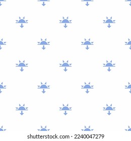 Seamless repeating tiling weather sun set flat icon pattern of white and ceil color. Backround for motivational quites.