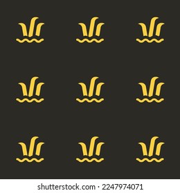 Seamless repeating tiling wetland  flat icon pattern of black leather jacket and sandstorm color. Background for selfie.