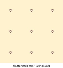 Seamless repeating tiling wifi low flat icon pattern of moccasin and pastel brown color. Background for story.